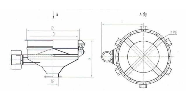 ZLD型振動(dòng)給料斗外形簡圖-河南振江機(jī)械
